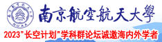 肉洞网站南京航空航天大学2023“长空计划”学科群论坛诚邀海内外学者